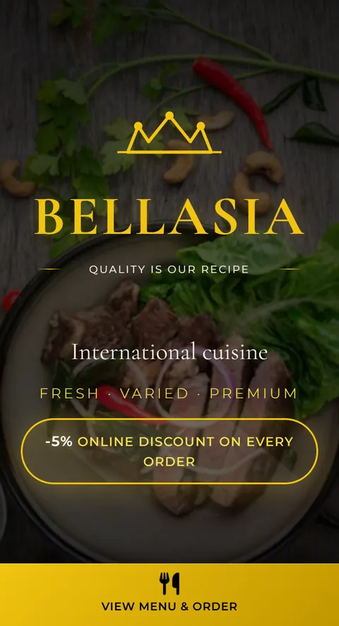 Translated preview of the website of Bellasia in Stadtallendorf, Germany, on a phone